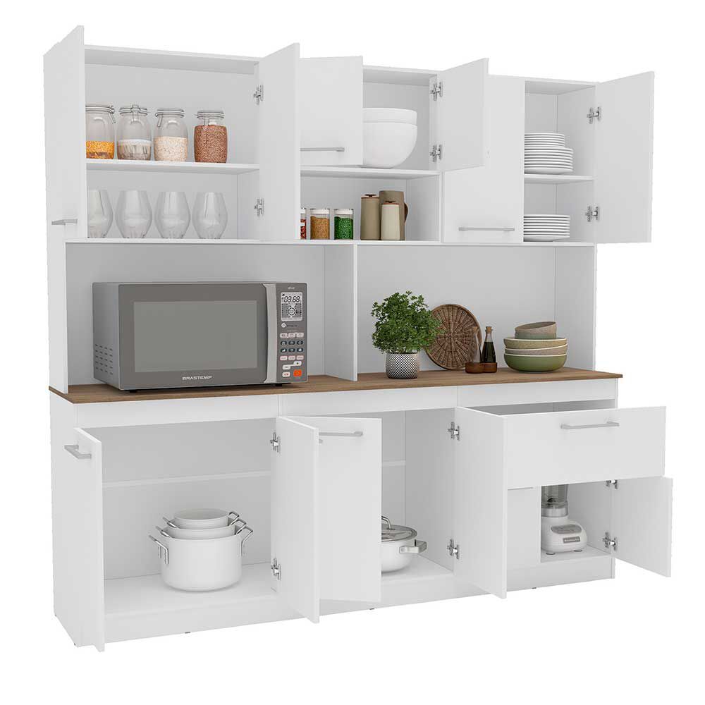 Mueble de Cocina Vekkahome Buck 1 Cajón 12 Puertas Blanco