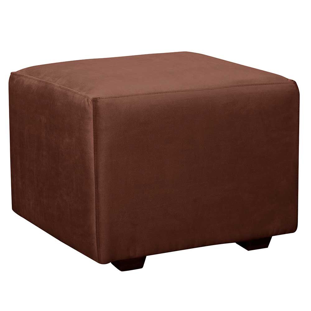 Juego de Living Diseño A&M Home Loreto Sofá 3 Cuerpos + 2 Pouf 1 Cuerpo  Chocolate Felpa