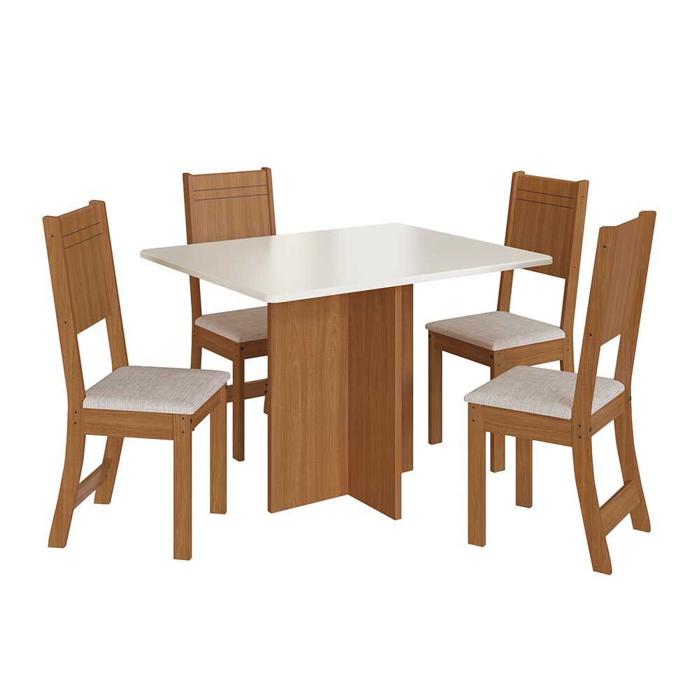 Juego de Comedor Home Mobili Monaco 4 Sillas Café