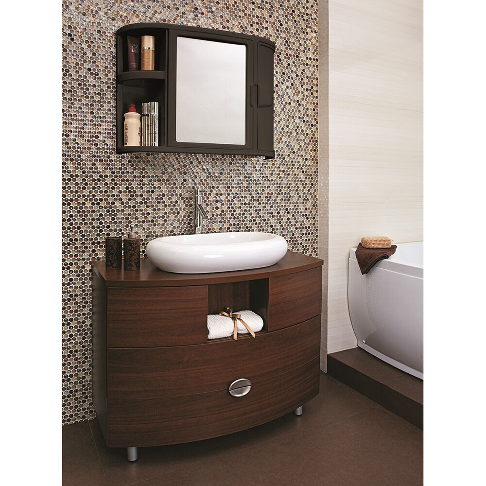 Gabinete Para Baño Rimax C/Espejo Wengue