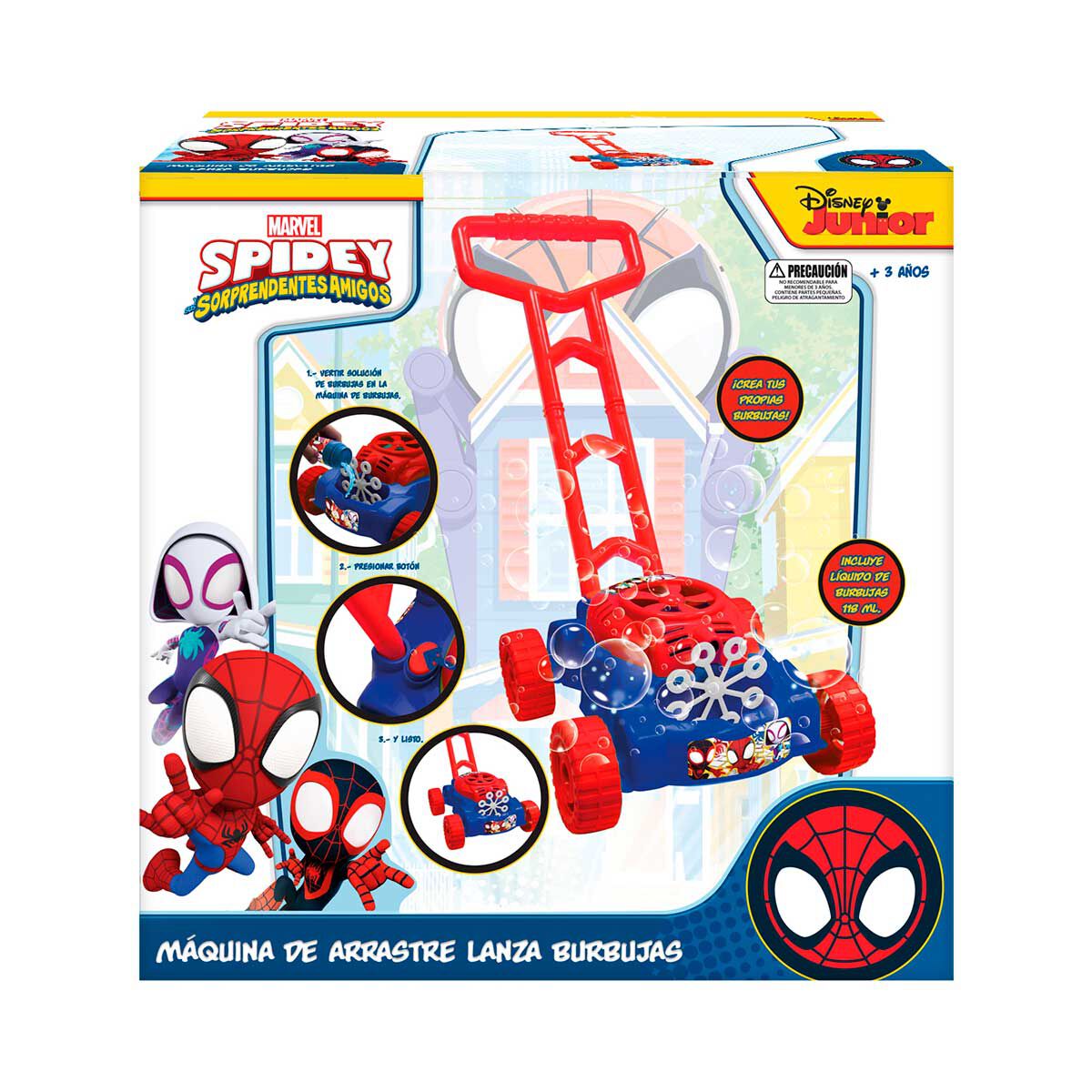 Máquina Lanzador de Burbujas Arrastre Spidey Marvel