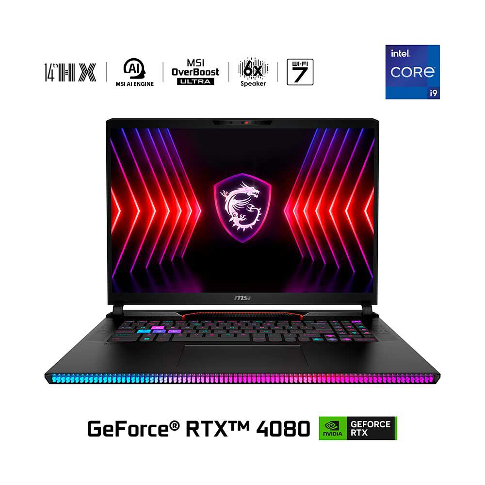 Notebook Gamer MSI Raider GE78 HX 14VHG Core i9 32GB 2TB SSD 16" NVIDIA RTX 4080