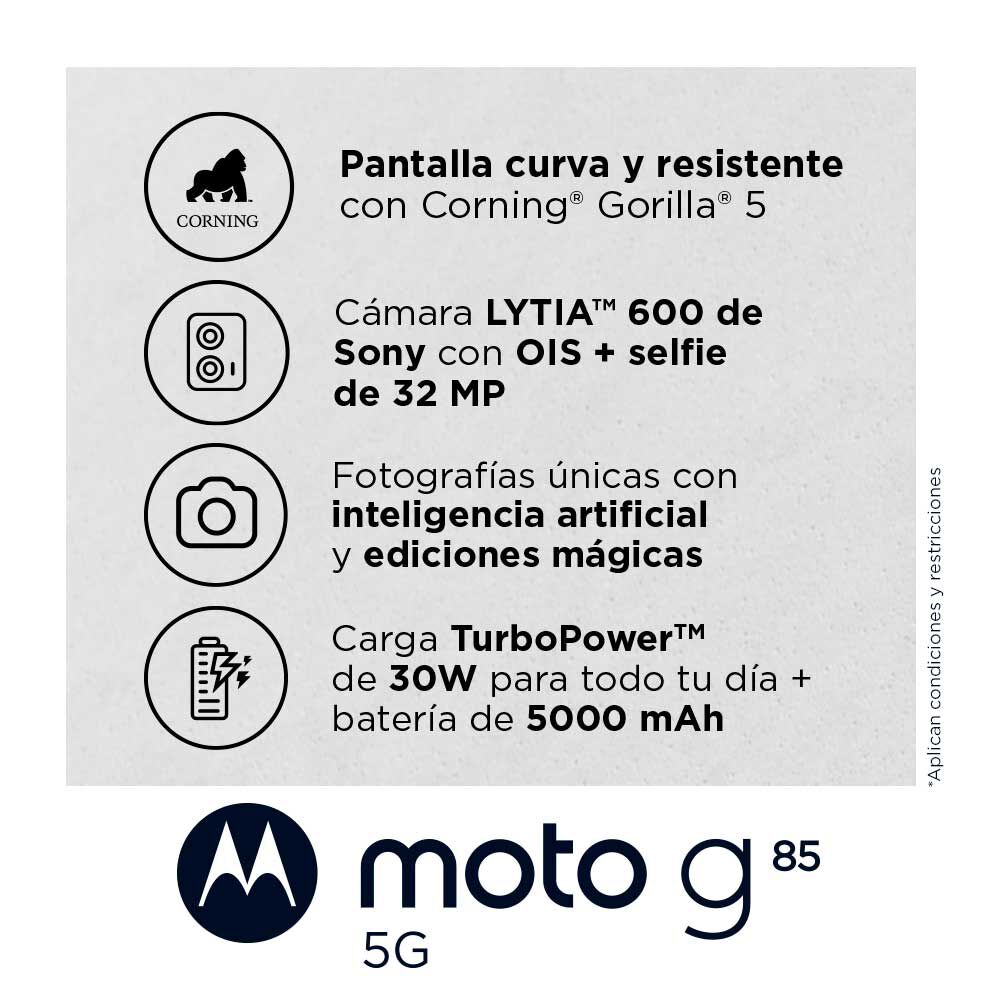 Celular Motorola Moto G85 5G 256GB 6,7" Gris Liberado