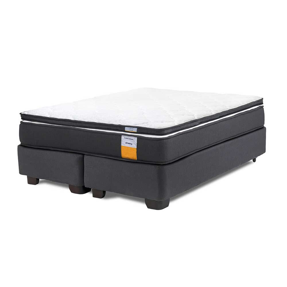 Cama Americana Drimkip Base Dividida 2 Plazas Plus Funcional + Topper