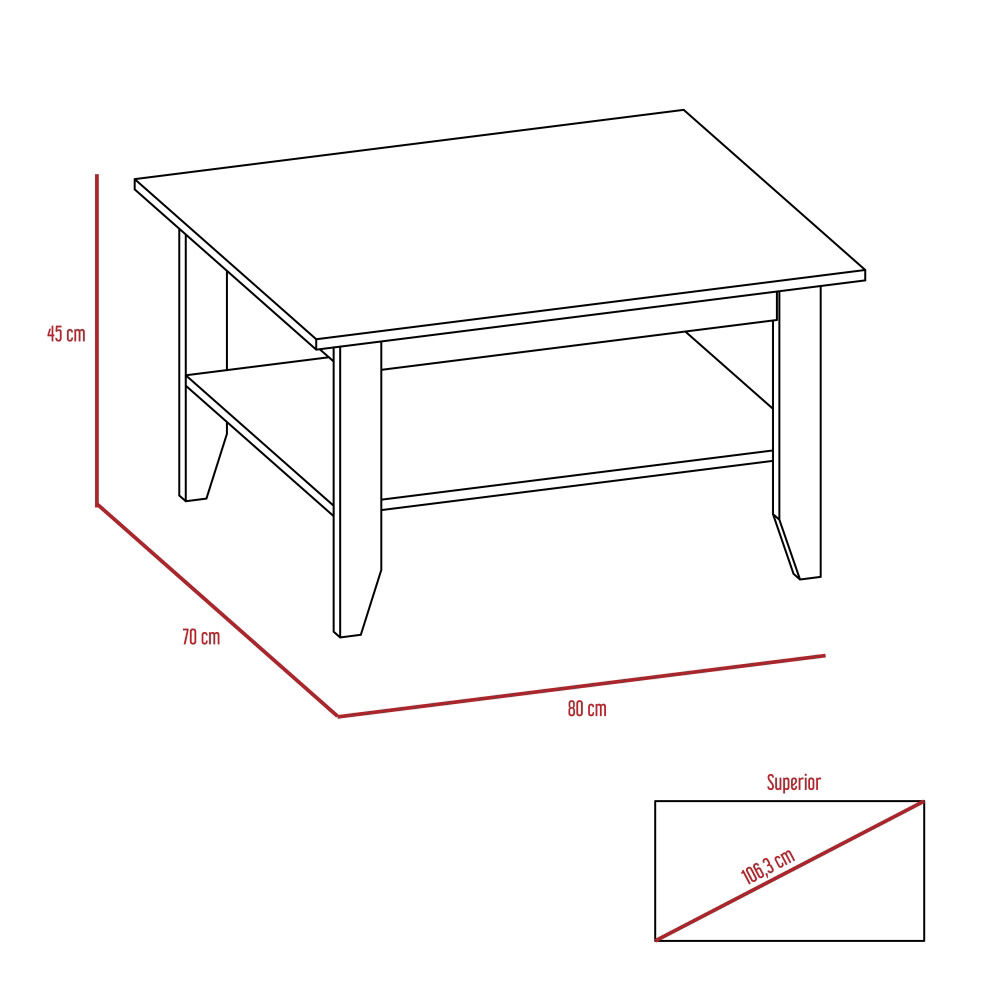 Mesa de Centro + Rack Hasta 65" TuHome Essential