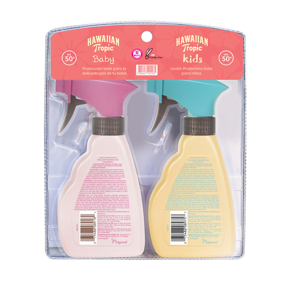 Set 1 Hawaiian Tropic Baby + 1 Kids Lociones Protectores Fps 50