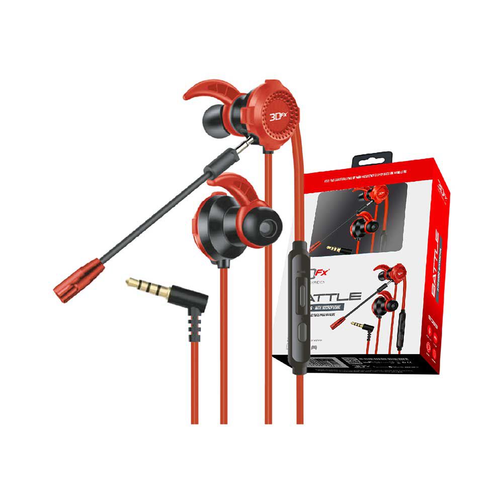 Audífonos In Ear 3DFX 9033 Rojo