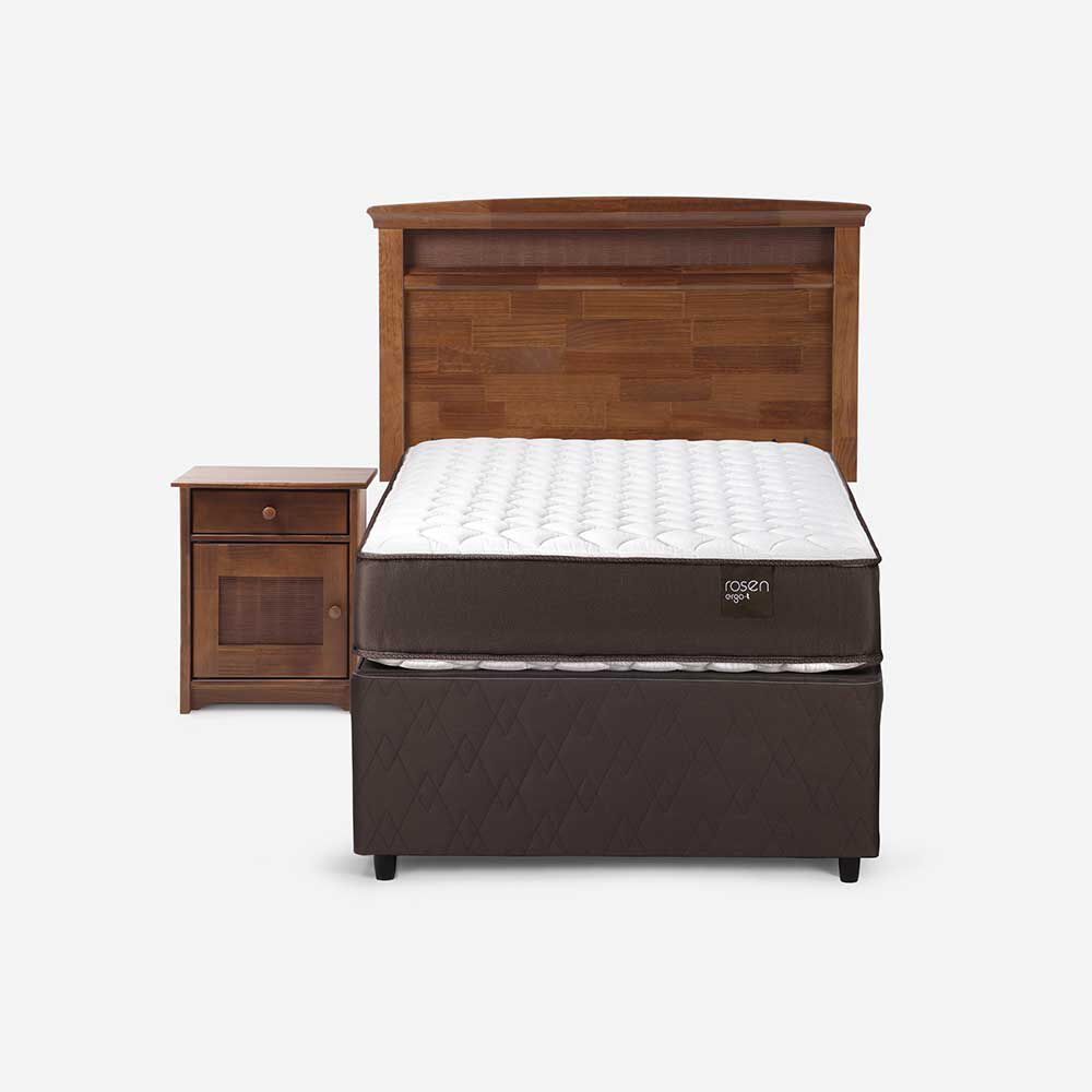 Cama Nido Rosen 1,5 Plazas Ergo T + Respaldo + Velador Veneto