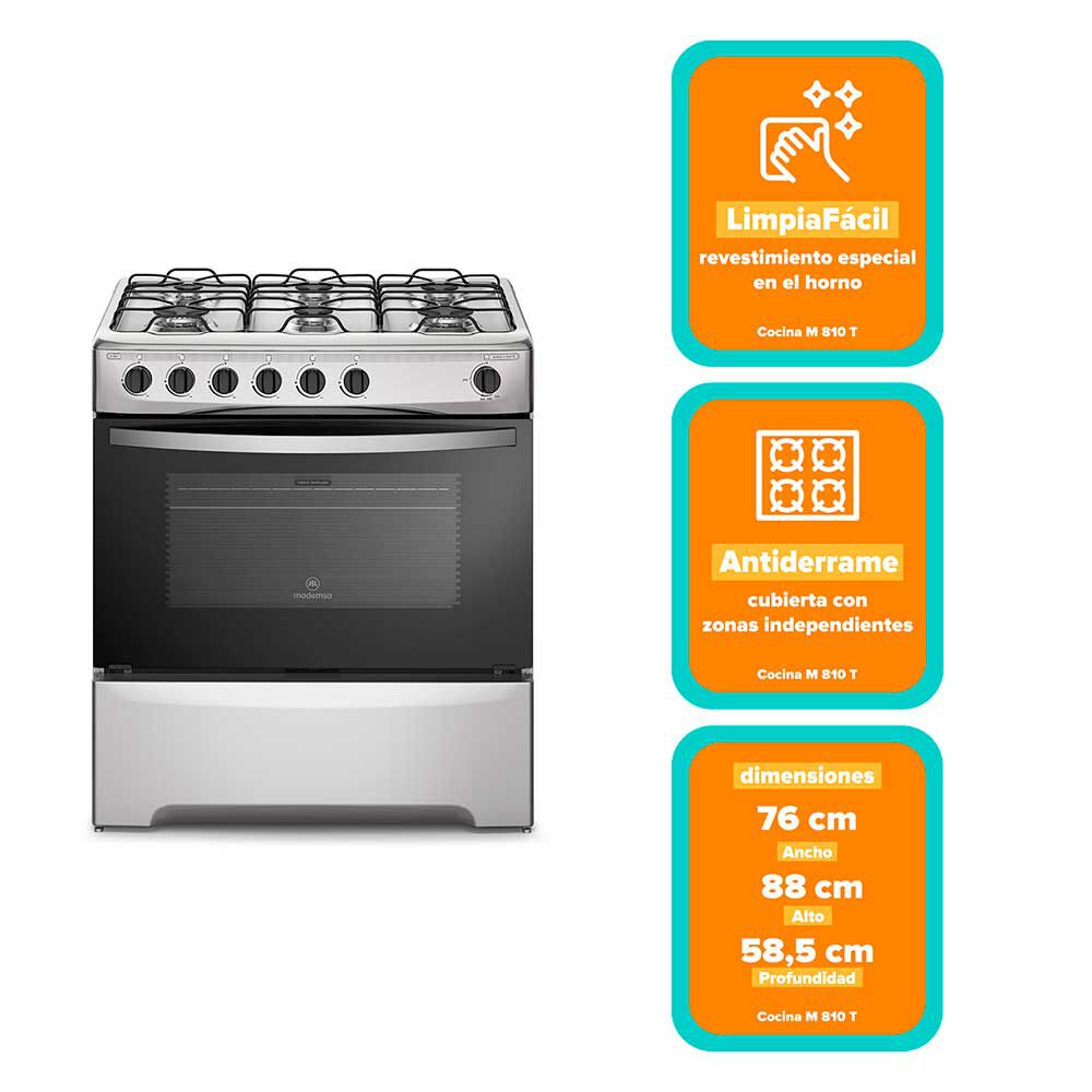 Cocina a Gas Mademsa M 810 T 6 Quemadores