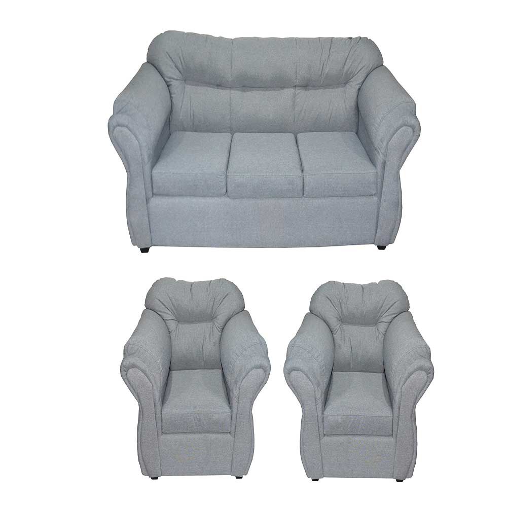 Juego de Living Diseño A&M Home Catalina Sofá 3 Cuerpos + 2 Sillones 1 Cuerpo Gris