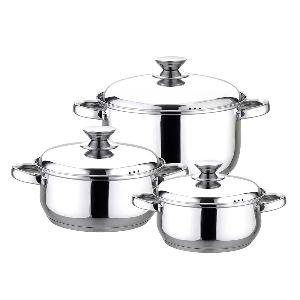 Batería de Cocina Acero Inoxidable Fantuzzi Pavia 6 Piezas + Tetera Acero Inoxidable Fantuzzi Trinni 2,5 lt