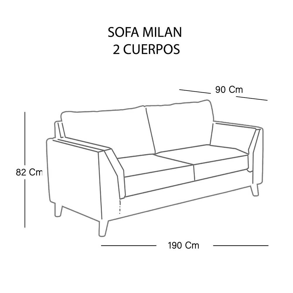 Sofá Latam Home Milan 2 Cuerpos Chocolate