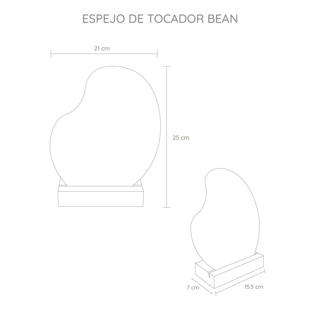 Espejo Base Madera TuHome Bean 25 x 21 cm