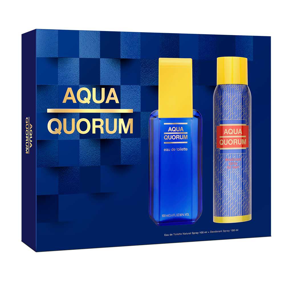 Set Perfume Quorum Hombre Aqua Quorum EDT 100ml + Desodorante 150ml