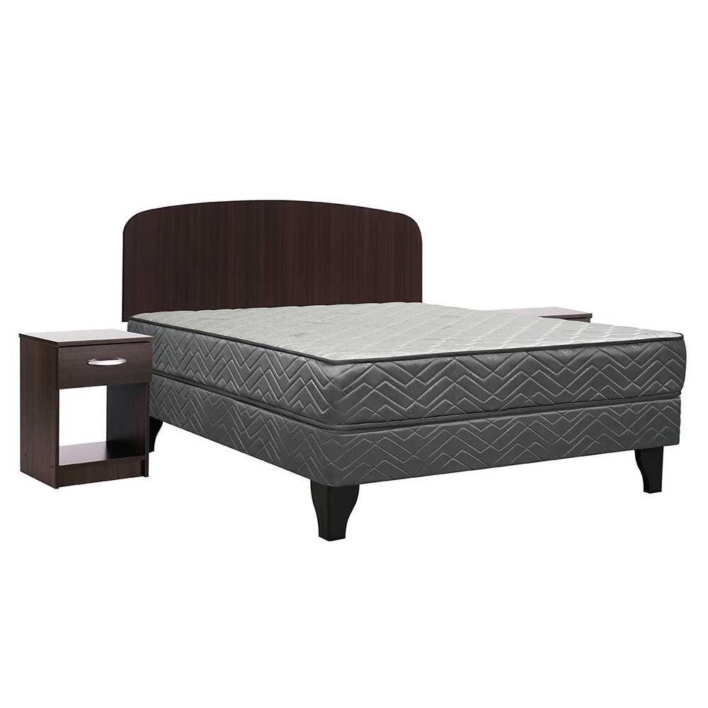 Cama Europea Celta 2 Plazas New Atlantis + Respaldo + 2 Veladores Asturias