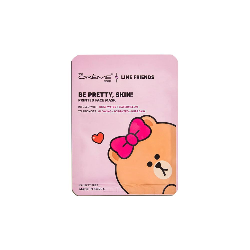 Mascarilla Hidratante Line Friends con Agua de Rosa y Vitamina C The Creme Shop