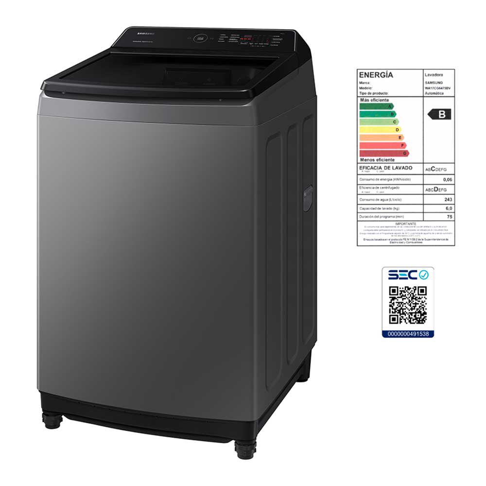 Lavadora Automática Samsung WA17CG6441BDZS 17 kg.