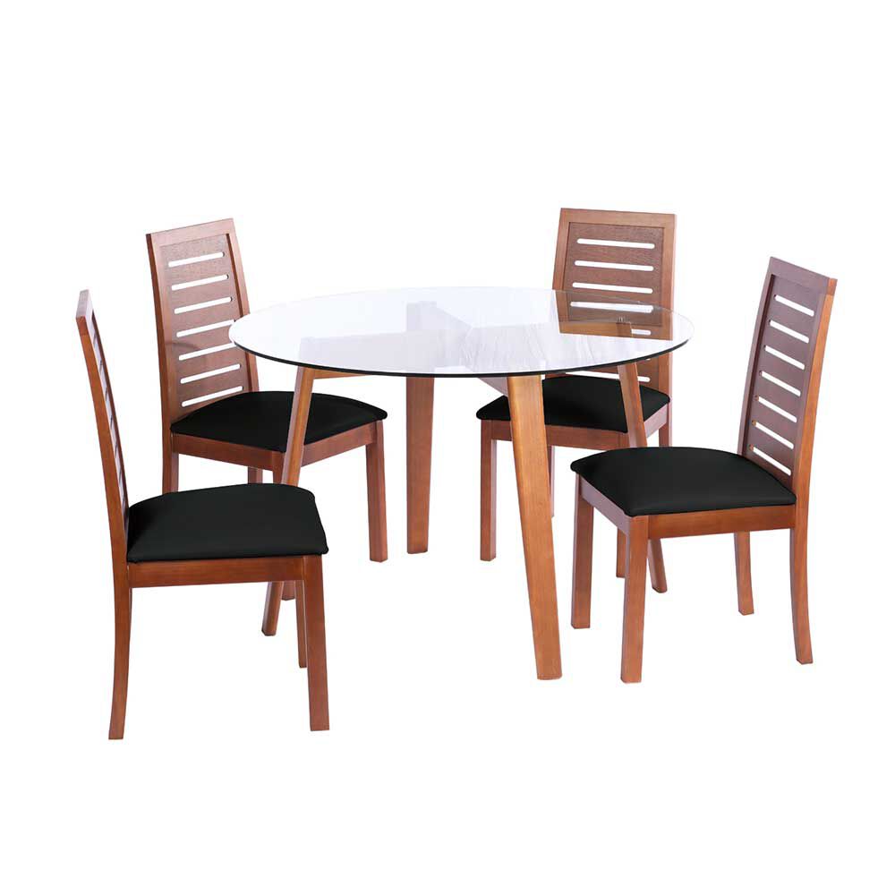 Juego de Comedor Latam Home Valencia 4 Sillas Negro