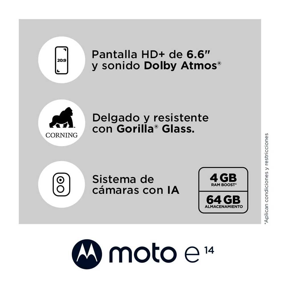 Celular Motorola E14 64GB 6,6" Gris Liberado