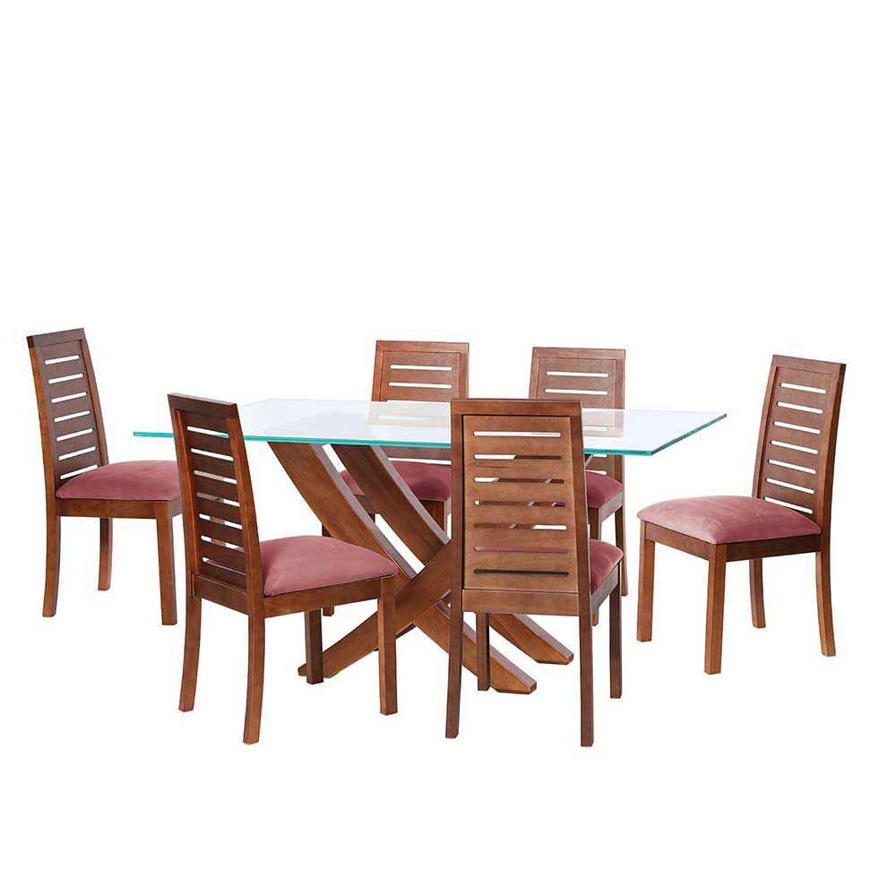 Juego de Comedor Latam Home Alicante 6 Sillas Palo Rosa