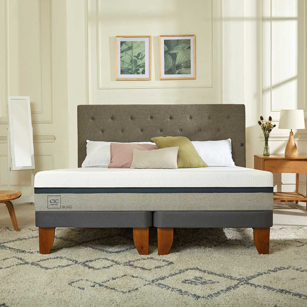 Cama Europea CIC Base Dividida 2 Plazas Balance + Respaldo Gales Alpino