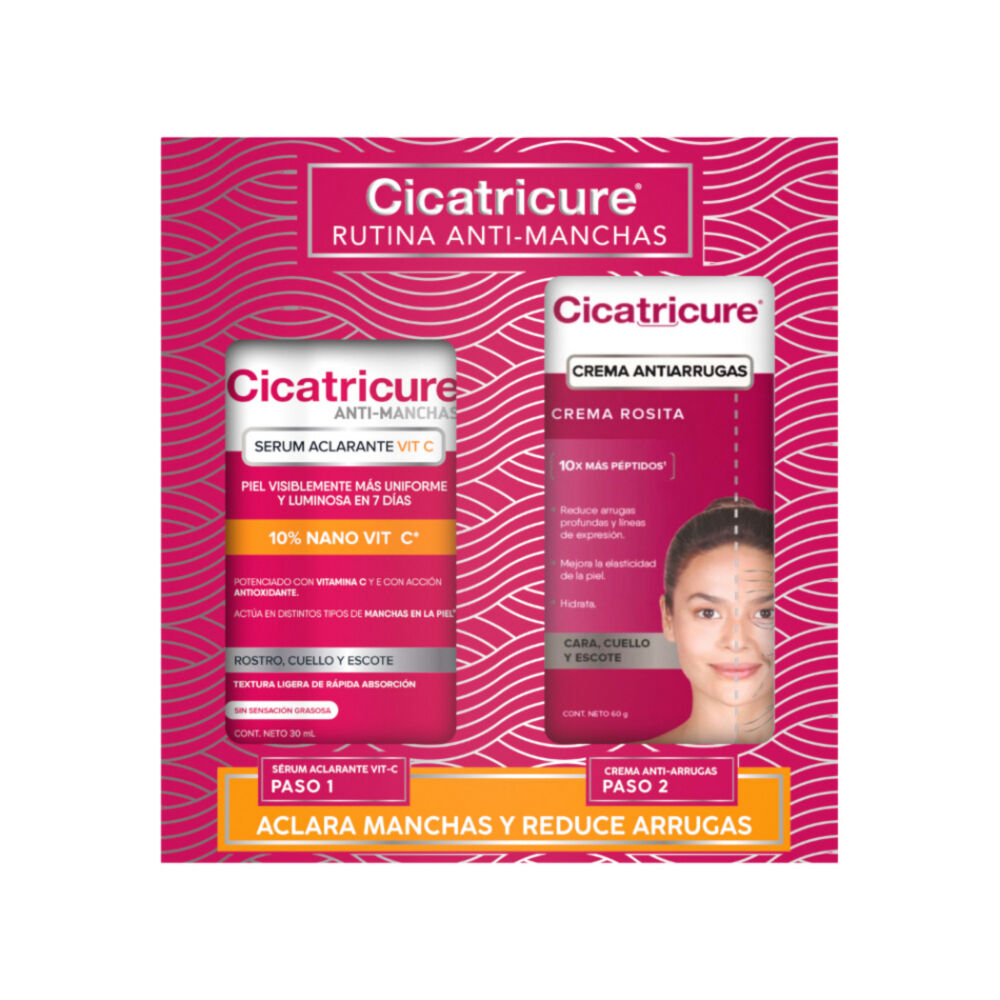 Pack Cicatricure Anti-Manchas Serum Aclarante Vit C 30 Ml + Crema Antiarrugas Rosita 60 G