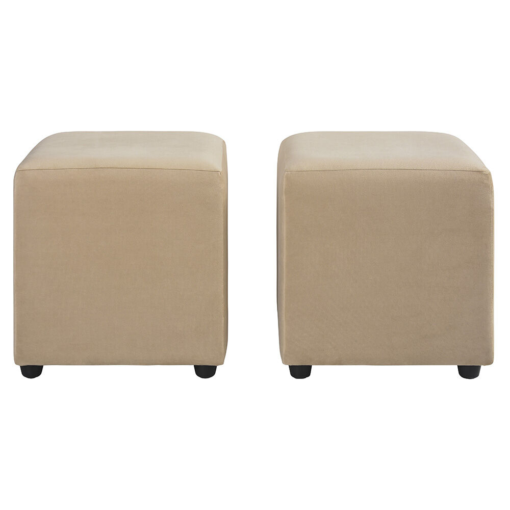 Sofá Seccional Bodevir Cali 3 Cuerpos + 2 Pouf Beige