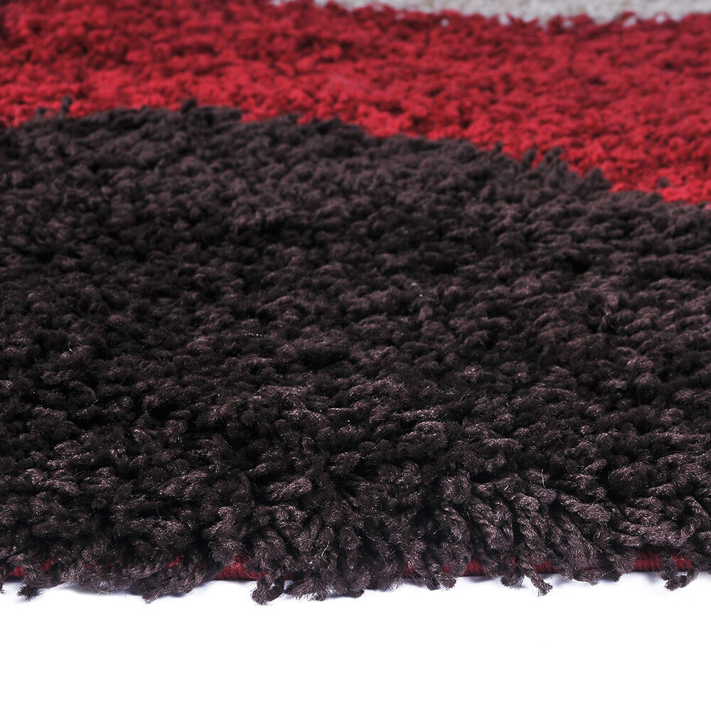 Alfombra Shaggy Roma Círculos Rojo 150X220 Cm