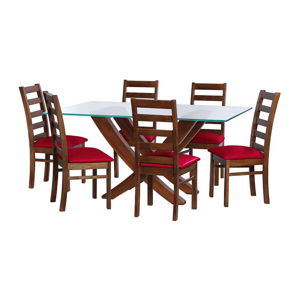 Juego de Comedor Latam Home Alicante 6 Sillas Rojo