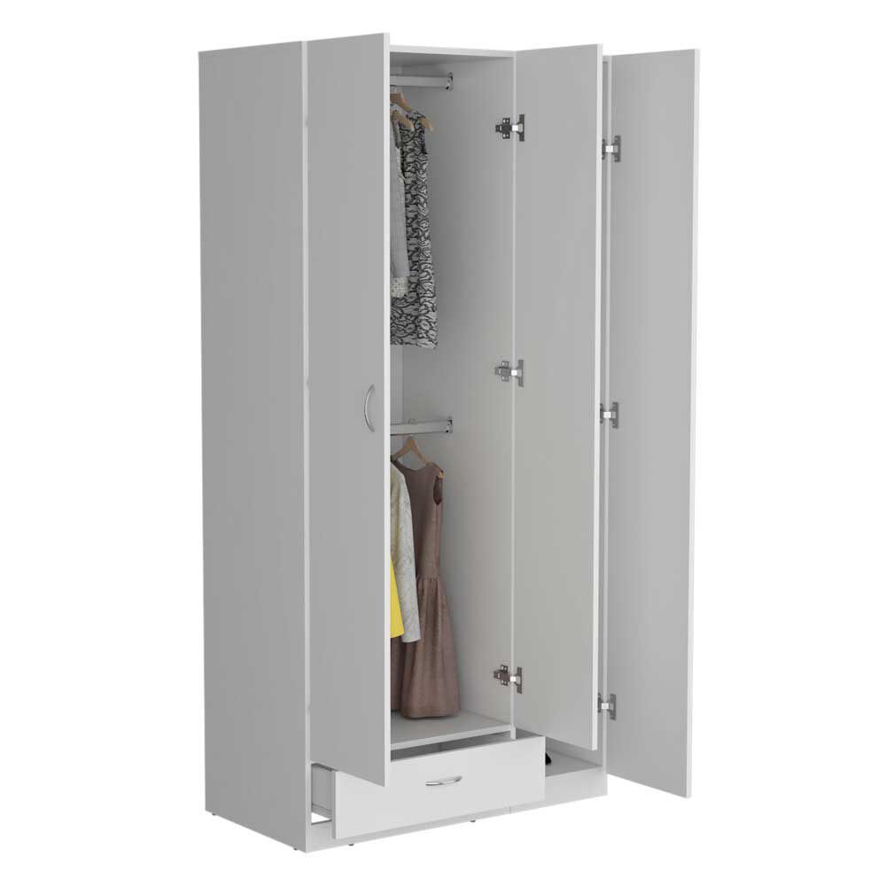 Clóset TuHome Z-90 3 Puertas 1 Cajón Blanco Marquez