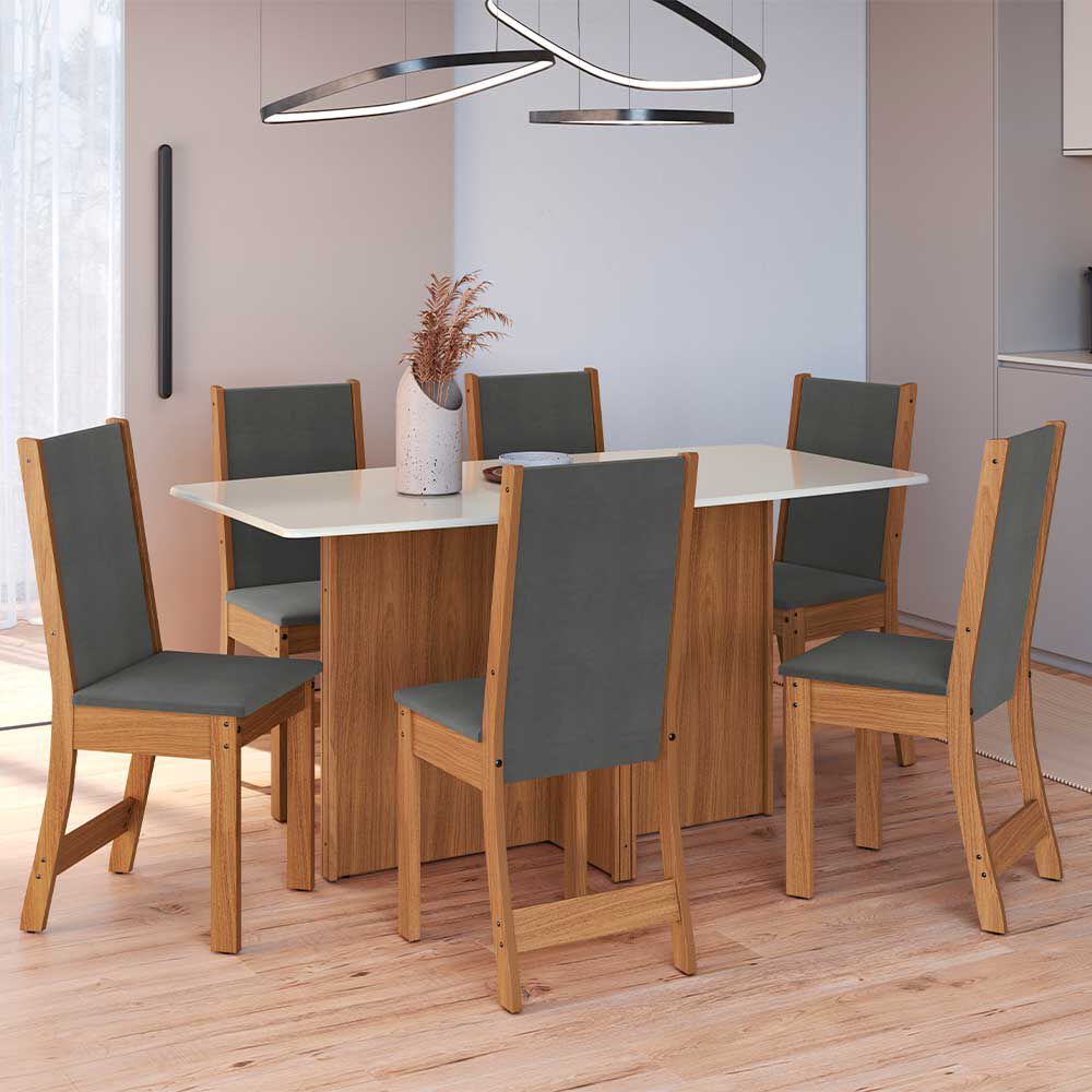 Juego de Comedor Home Mobili Escocia 6 Sillas Café