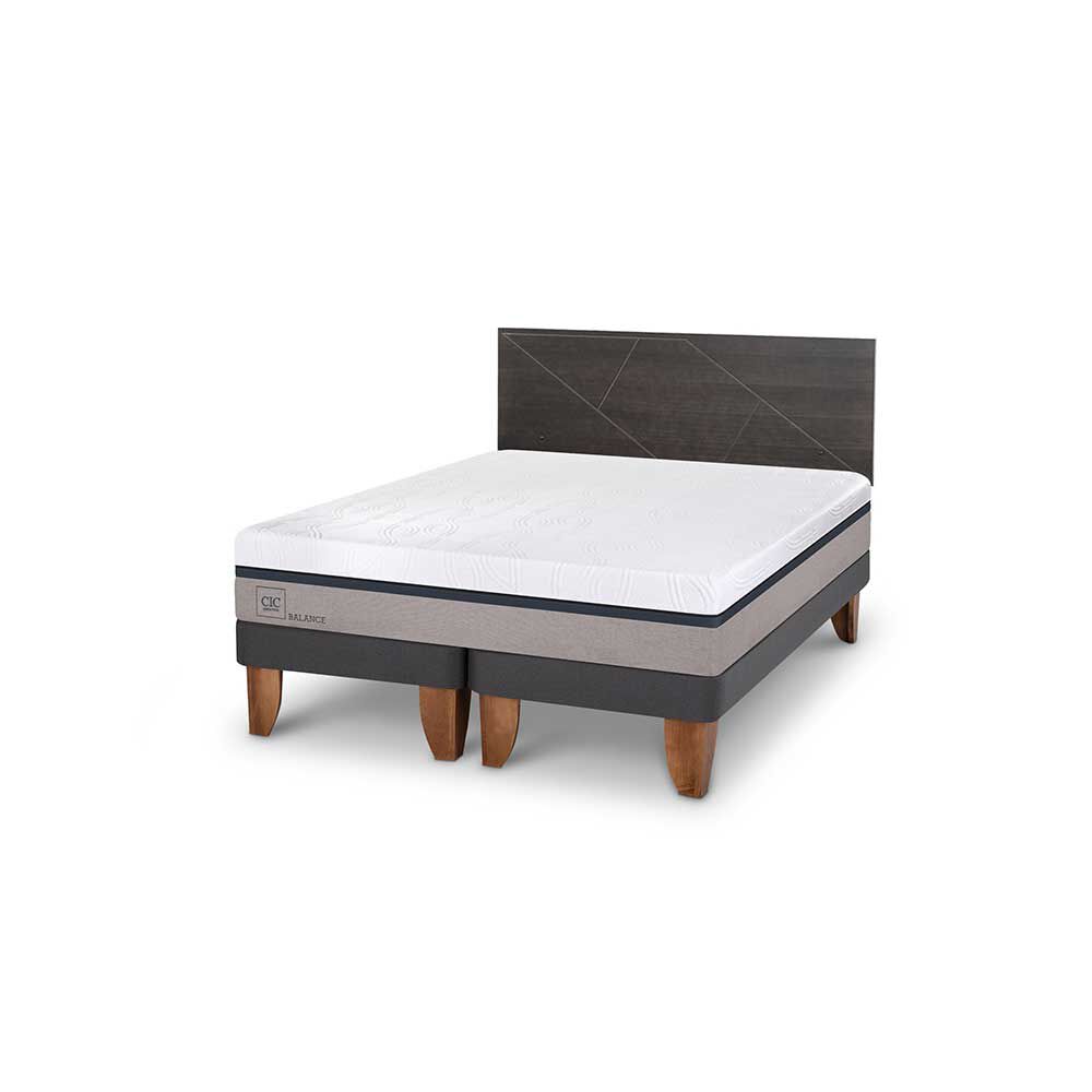 Cama Europea CIC Base Normal King Balance + Respaldo Villarrica