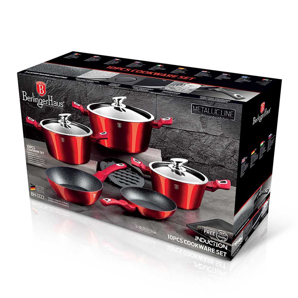 Batería de Cocina Berlinger Haus 10 Piezas Rojo