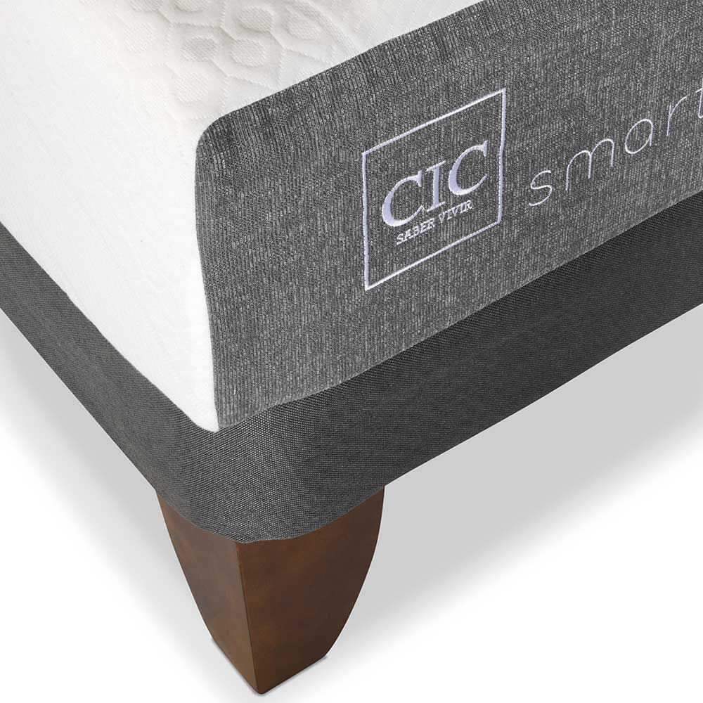 Cama Europea CIC 1 Plaza Smart + Respaldo Torino Mostaza