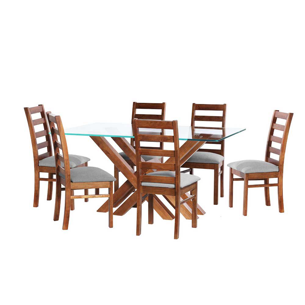 Juego de Comedor Latam Home Merida 6 Sillas Gris Claro