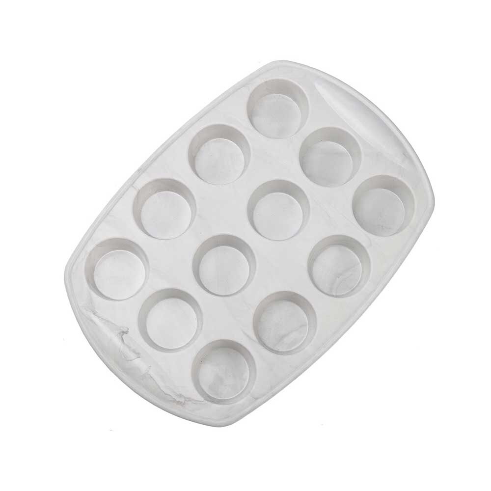 Molde Silicona para Cupcake Kitchenware Marble Blanco 12 Muffins