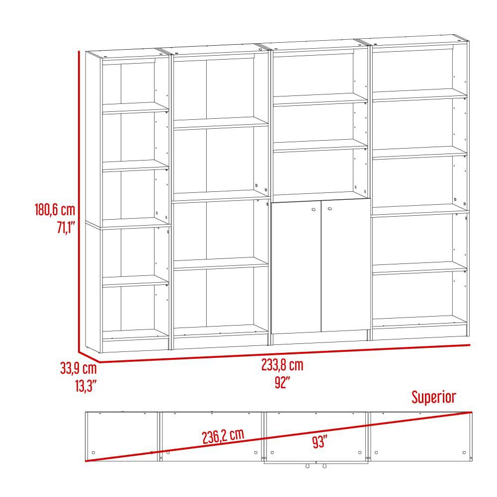 3 Estantes + Estante 2 Puertas TuHome Home Wengue