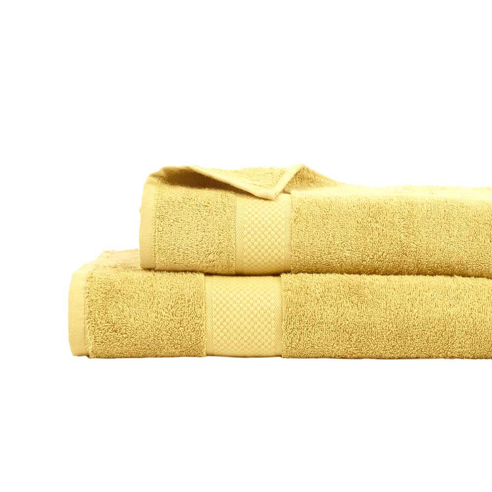 Set 2 Toallas de Baño Mashini Liso 70 x 140 cm Amarillo