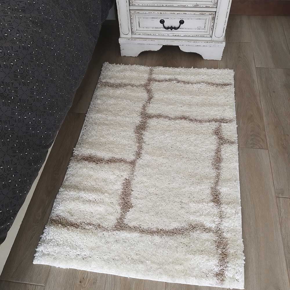 Bajada de Cama Idetex Shaggy Begonia 80 x 120 cm Beige