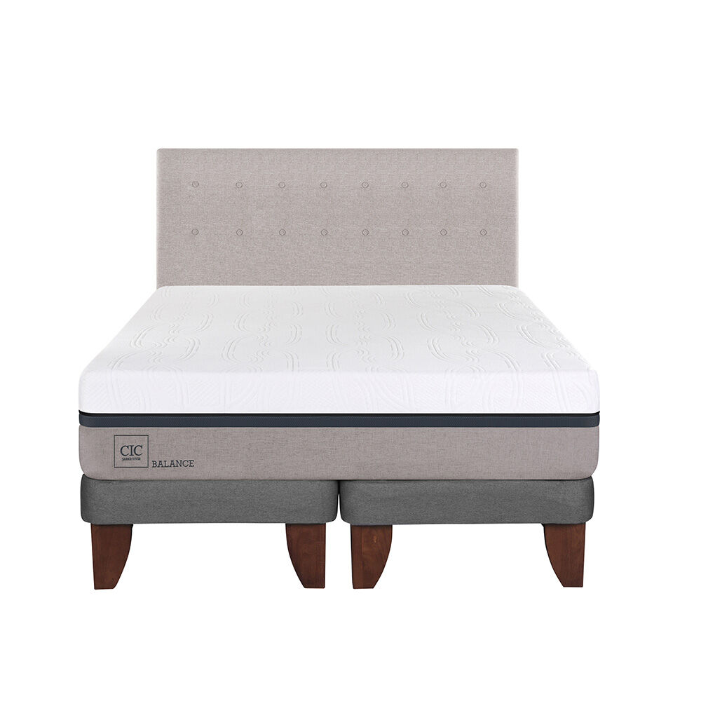 Cama Europea CIC Base Dividida King Balance + Respaldo Tigris