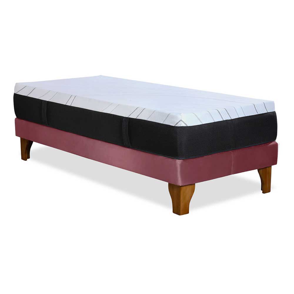 Cama Europea Latam Home 1,5 Plazas Zen Top Foam Visco Velvet Palo Rosa