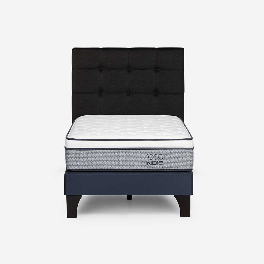 Cama Europea Rosen 1 Plaza New Style 4  + Respaldo Issey