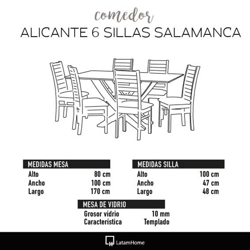 Juego de Comedor Latam Home Alicante 6 Sillas Verde