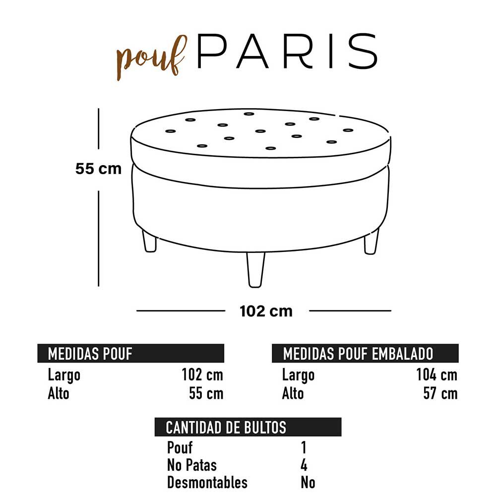 Pouf Latam Home Paris PU Chocolate