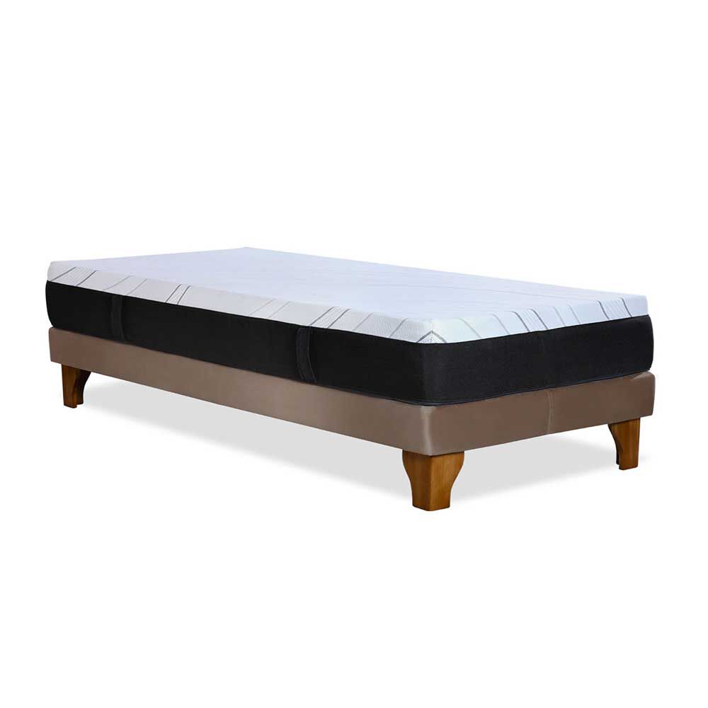 Cama Europea Latam Home 1,5 Plazas Zen Top Spring Visco Velvet Beige