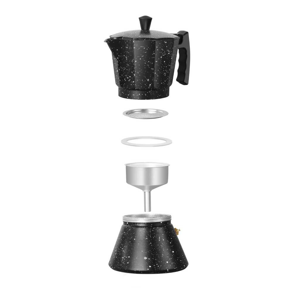 Pack Cafetera Italiana + Espumador 4 en 1 Simplit Negro