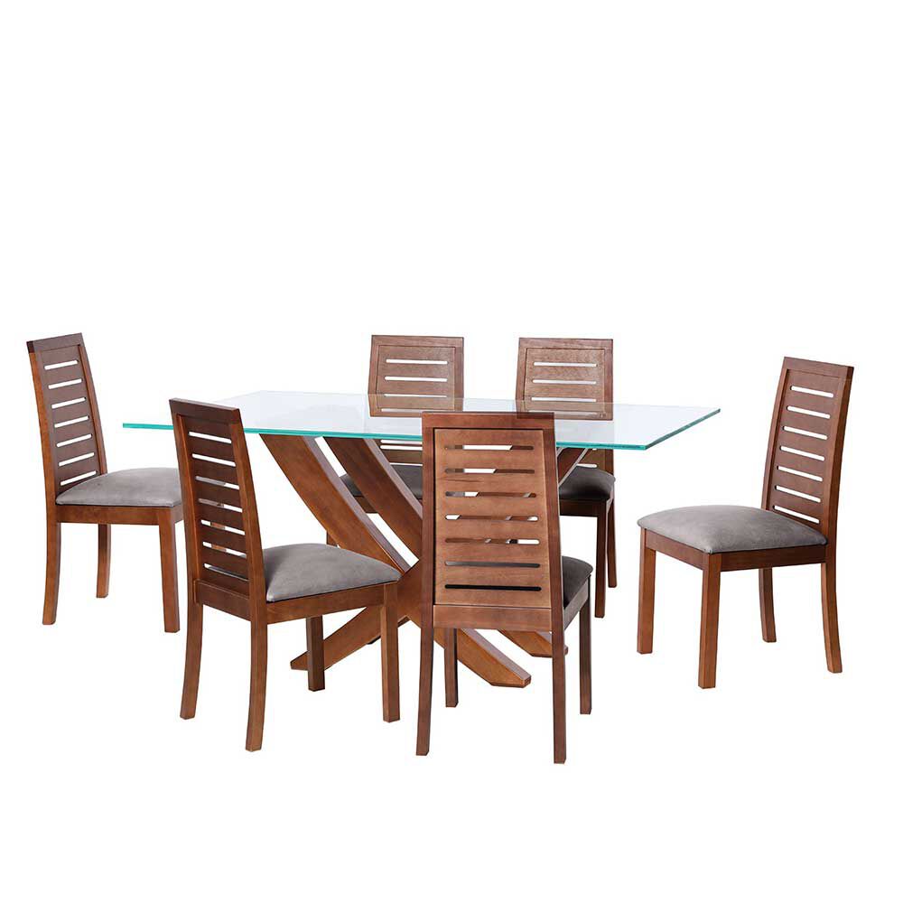 Juego de Comedor Latam Home Alicante 6 Sillas Gris