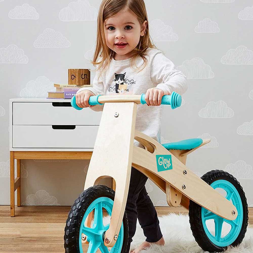 Bicicleta Balance de Madera Celeste Glow Up