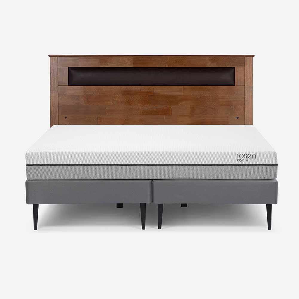 Cama Europea Rosen Base Dividida 2 Plazas Pratta + Respaldo Ferrara