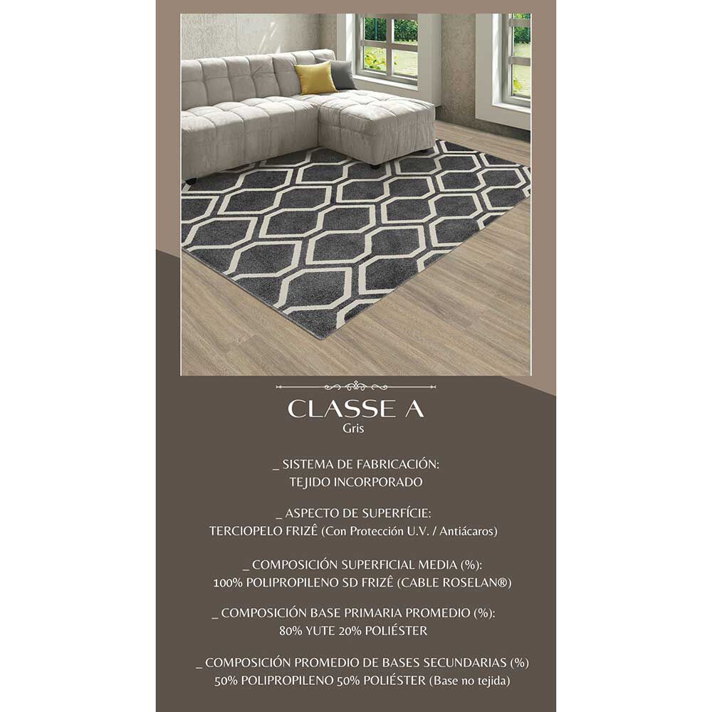 Alfombra Decocasa Classe A Gris 200 x 250 cm Gris